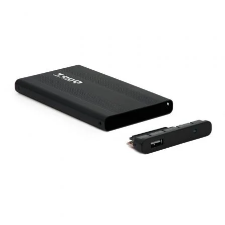 TooQ Caja Externa para Disco Duro 2.5" SATA III Aluminio USB 2.0 TQE-2510B hasta 4TB - Compatible con Windows, Mac, Linux